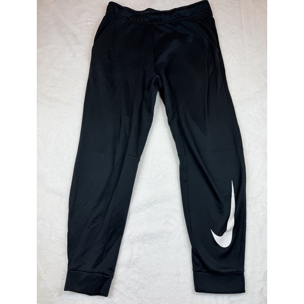 Nike Dri-FIT Mens Black Joggers Swoosh Graphic Athletic Pants Size M